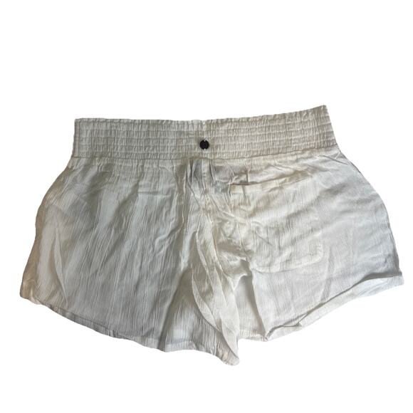 Prana Fernie Short Women XL White Gauzy Beachy‎ Crinkle Coverup Swim Beach - Picture 2 of 8